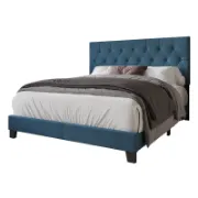 Upholstered Bed with Button-Tufted Rectangular Backboard