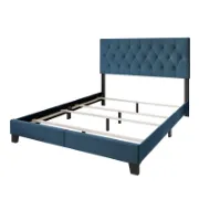 Upholstered Bed with Button-Tufted Rectangular Backboard
