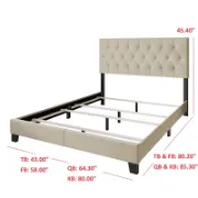 Upholstered Bed with Button-Tufted Rectangular Backboard