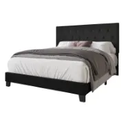 Upholstered Bed with Button-Tufted Rectangular Backboard
