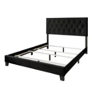 Upholstered Bed with Button-Tufted Rectangular Backboard
