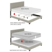 Upholstered Bed with Button-Tufted Rectangular Backboard