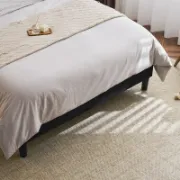 Upholstered Wingback Bed with USB Outlet