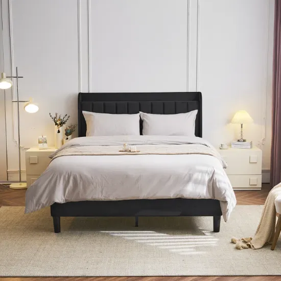 Upholstered Wingback Bed with USB Outlet