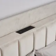 Upholstered Wingback Bed with USB Outlet
