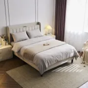 Upholstered Wingback Bed with USB Outlet
