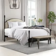 Blakesburg Upholstered Metal Four Poster Bed