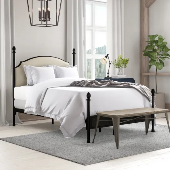 Blakesburg Upholstered Metal Four Poster Bed