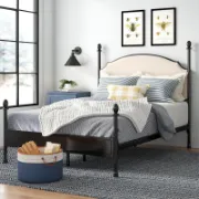 Blakesburg Upholstered Metal Four Poster Bed