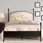 Blakesburg Upholstered Metal Four Poster Bed