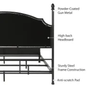 Blakesburg Upholstered Metal Four Poster Bed