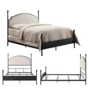 Blakesburg Upholstered Metal Four Poster Bed