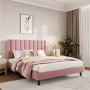 Upholstered Bed with Velvet
