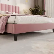 Upholstered Bed with Velvet