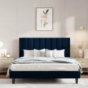 Upholstered Bed with Velvet
