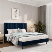 Upholstered Bed with Velvet