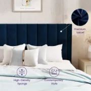 Upholstered Bed with Velvet