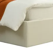 Modern Bed with Hydraulic Storage and Wingback Headboard