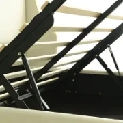 Modern Bed with Hydraulic Storage and Wingback Headboard