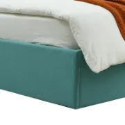 Modern Bed with Hydraulic Storage and Wingback Headboard