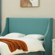 Modern Bed with Hydraulic Storage and Wingback Headboard