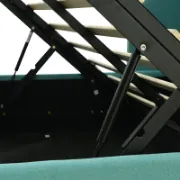 Modern Bed with Hydraulic Storage and Wingback Headboard