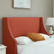 Modern Bed with Hydraulic Storage and Wingback Headboard