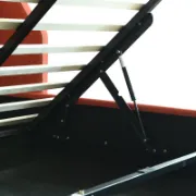 Modern Bed with Hydraulic Storage and Wingback Headboard