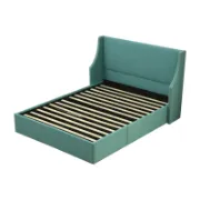 Modern Bed with Hydraulic Storage and Wingback Headboard