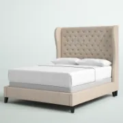 Upholstered Wingback Bed