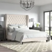 Upholstered Wingback Bed