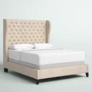 Upholstered Wingback Bed