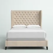 Upholstered Wingback Bed
