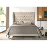 Upholstered Wingback Bed