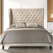 Upholstered Wingback Bed