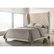 Upholstered Wingback Bed