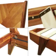 Solid Wood Bed Frame with Artistic Patterned Backboard