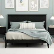 Solid Wood Platform Bed with Elegant Design