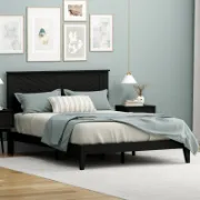 Solid Wood Platform Bed with Elegant Design