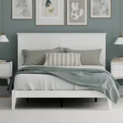 Solid Wood Platform Bed with Elegant Design