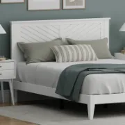 Solid Wood Platform Bed with Elegant Design