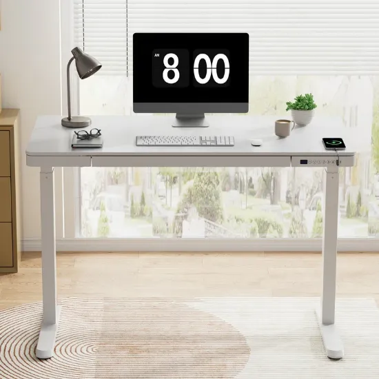 Home Office Height Adjustable Standing Desk with Drawer
