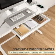 Home Office Height Adjustable Standing Desk with Drawer
