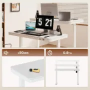 Home Office Height Adjustable Standing Desk with Drawer