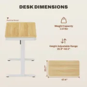 Home Office Height Adjustable Standing Desk with Drawer