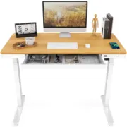 Home Office Height Adjustable Standing Desk with Drawer