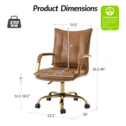 Faux Leather Task Chair with Padded Arms