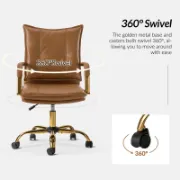 Faux Leather Task Chair with Padded Arms