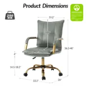 Faux Leather Task Chair with Padded Arms