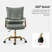 Faux Leather Task Chair with Padded Arms